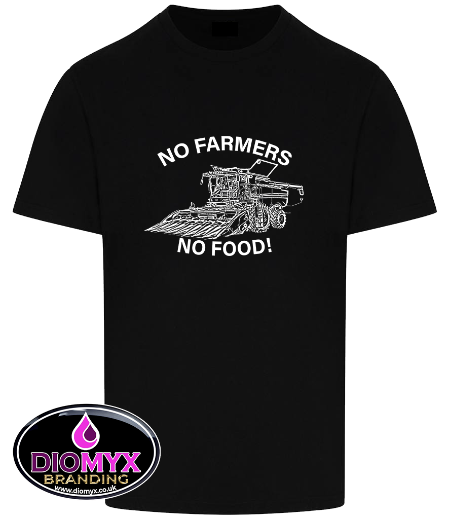 NO FARMERS - NO FOOD JOHN DEERE COMBINE OUTLINE DRAWING T SHIRT Logo T Shirt - up to 6XL