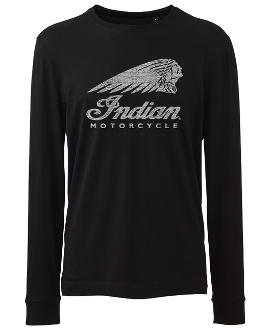 INDIAN Motorcycle Distressed Mono Logo Long Sleeve T Shirt up to 6XL