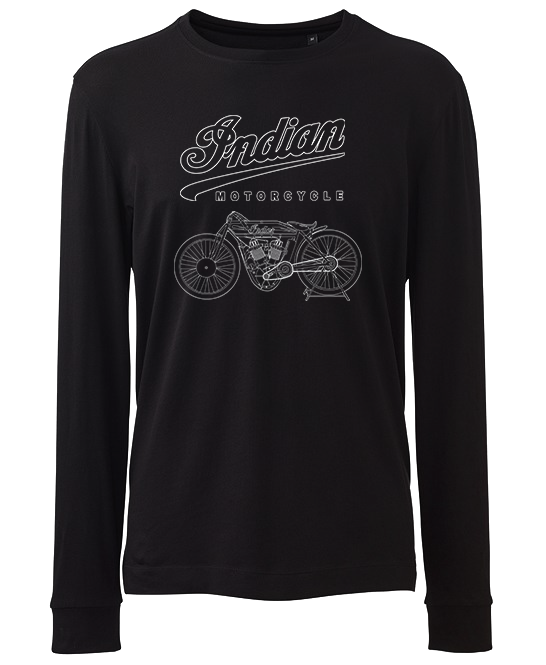 INDIAN Motorcycle & Outline Logo Long Sleeve T Shirt up to 6XL