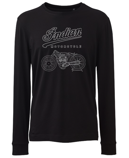 INDIAN Motorcycle & Outline Logo Long Sleeve T Shirt up to 6XL