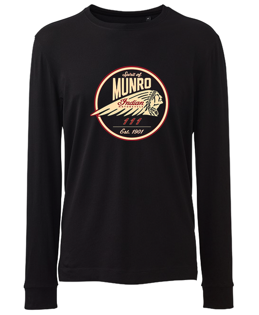 MUNRO INDIAN 50th ANNIVERSARY Logo Long Sleeve T Shirt up to 6XL