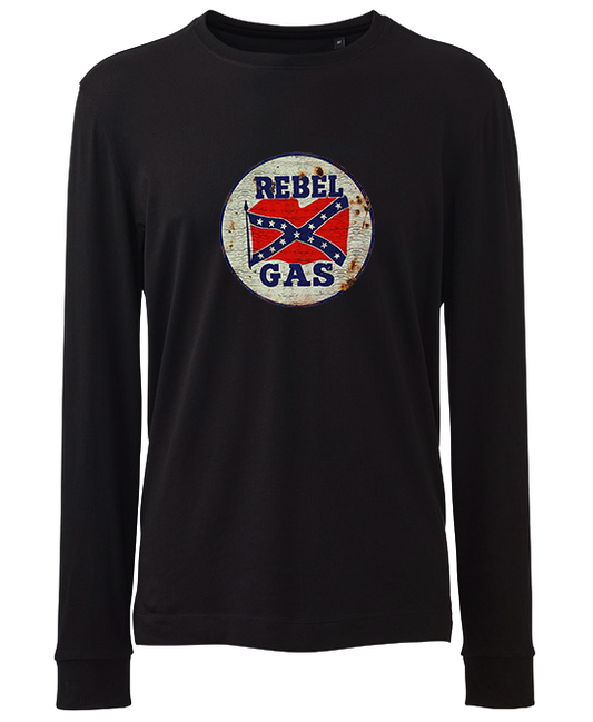 REBEL GAS Logo Long Sleeve T Shirt up to 6XL