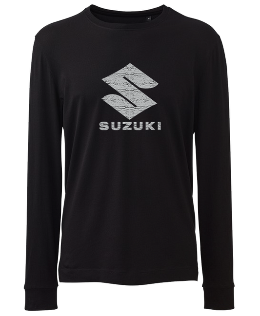 SUZUKI Motorcycle Distressed Logo Long Sleeve T Shirt up to 6XL