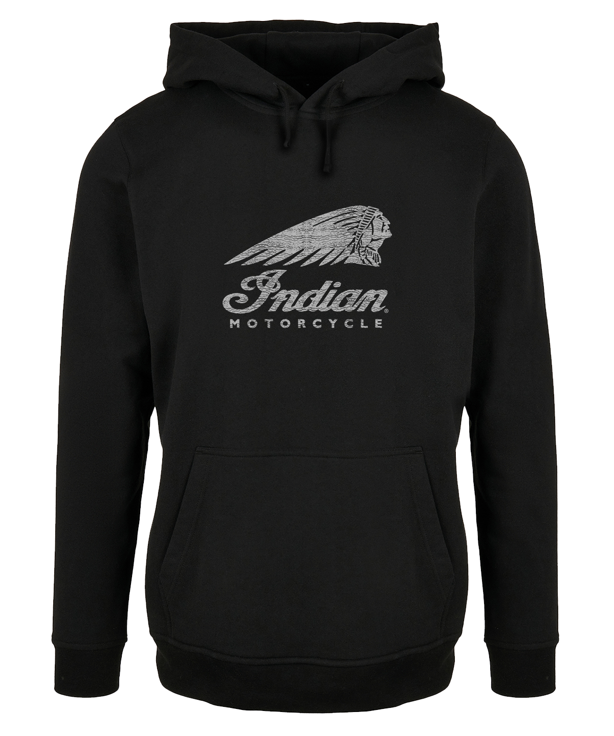 Indian Motorcycle Head Distressed Effect Logo Hoodie (Colour or Grey Logo)