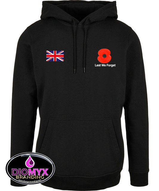 Poppy & Union Flag Logo Hoodie to 7XL