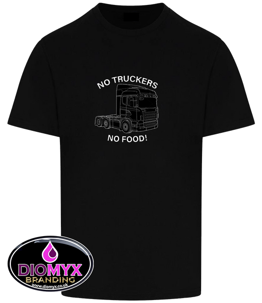 NO TRUCKERS - NO FOOD OUTLINE DRAWING T SHIRT Logo T Shirt - up to 6XL