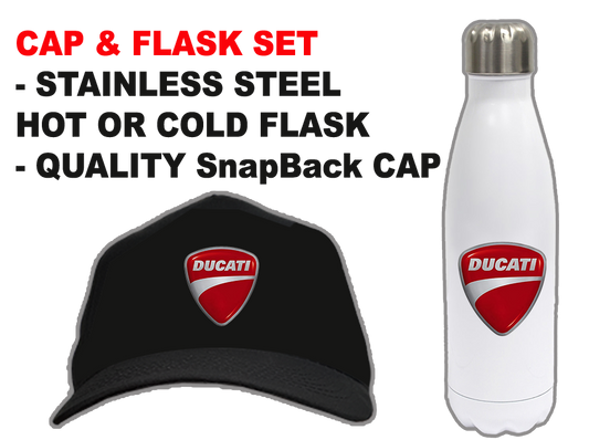 DUCATI MOTORCYCLES CAP & FLASK