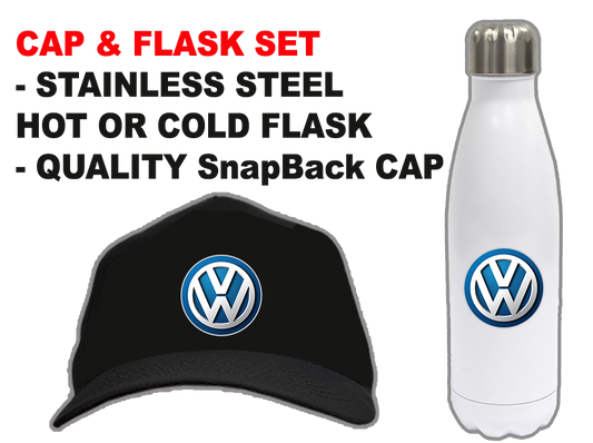 VW VOLKSWAGEN CARS CAP & FLASK