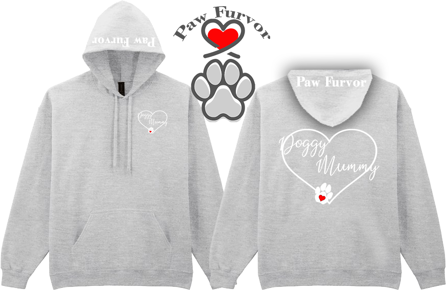 Paw Furvor Designer Hoodie - Doggy Mummy Heart