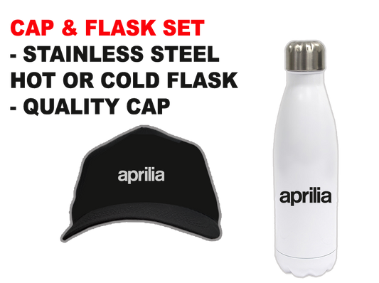 APRILIA MOTORCYCLE CAP & FLASK